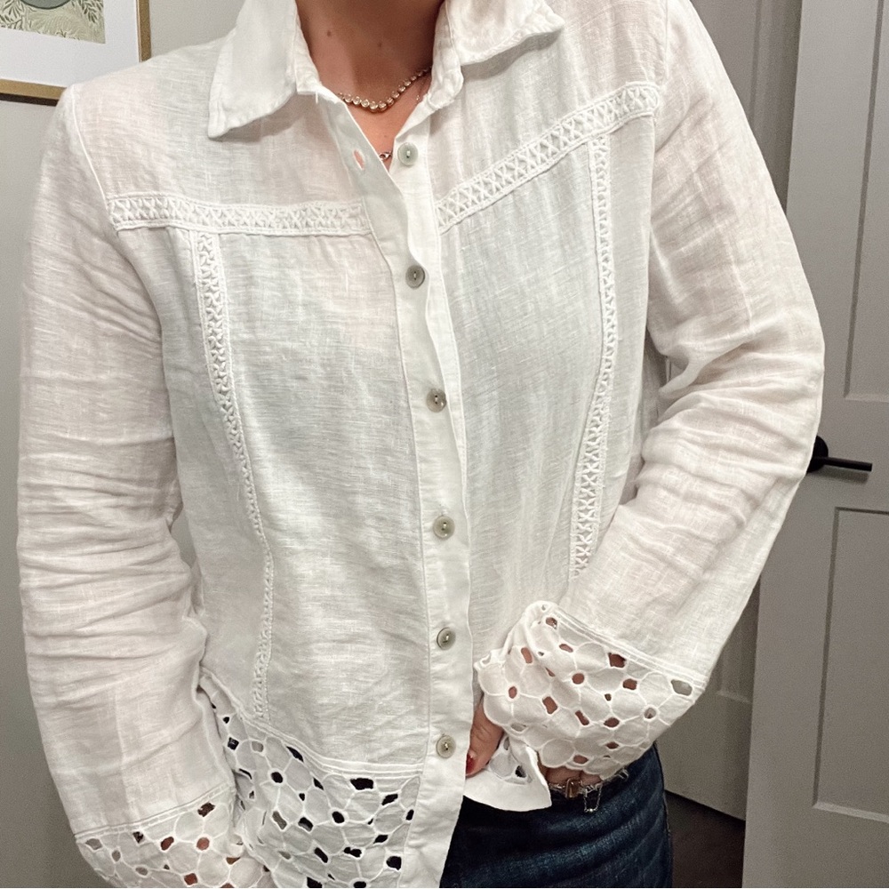Milio-Milano White Linen Button Down